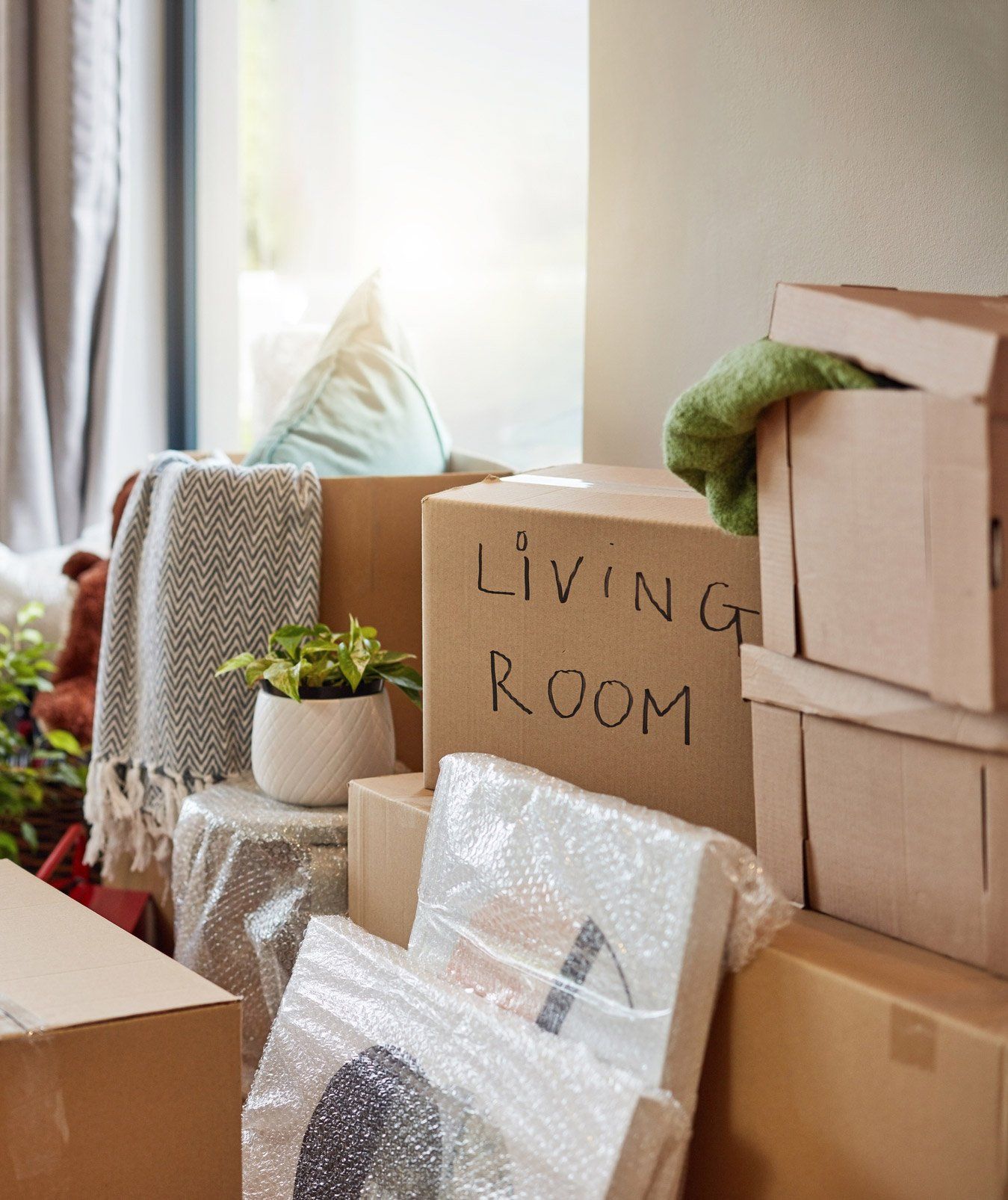 Living Room Boxes — Tucson, AZ — Elegant Movers