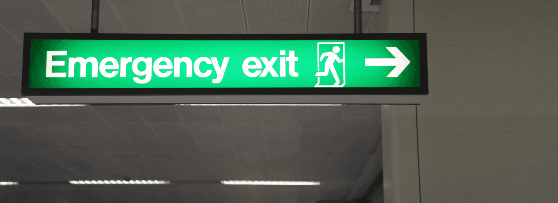 emergency exit sign board 