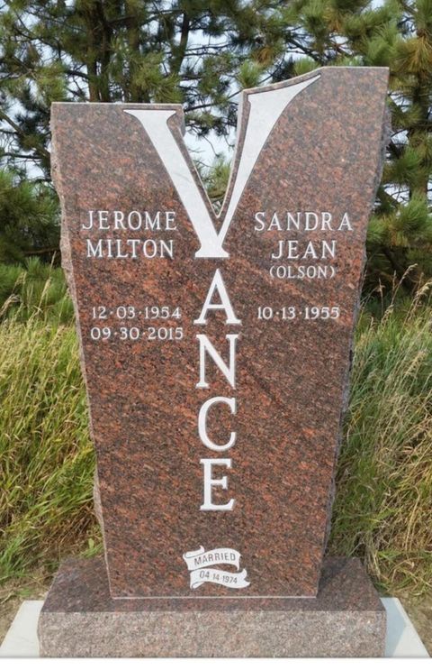 A gravestone for jerome milton and sandra jean