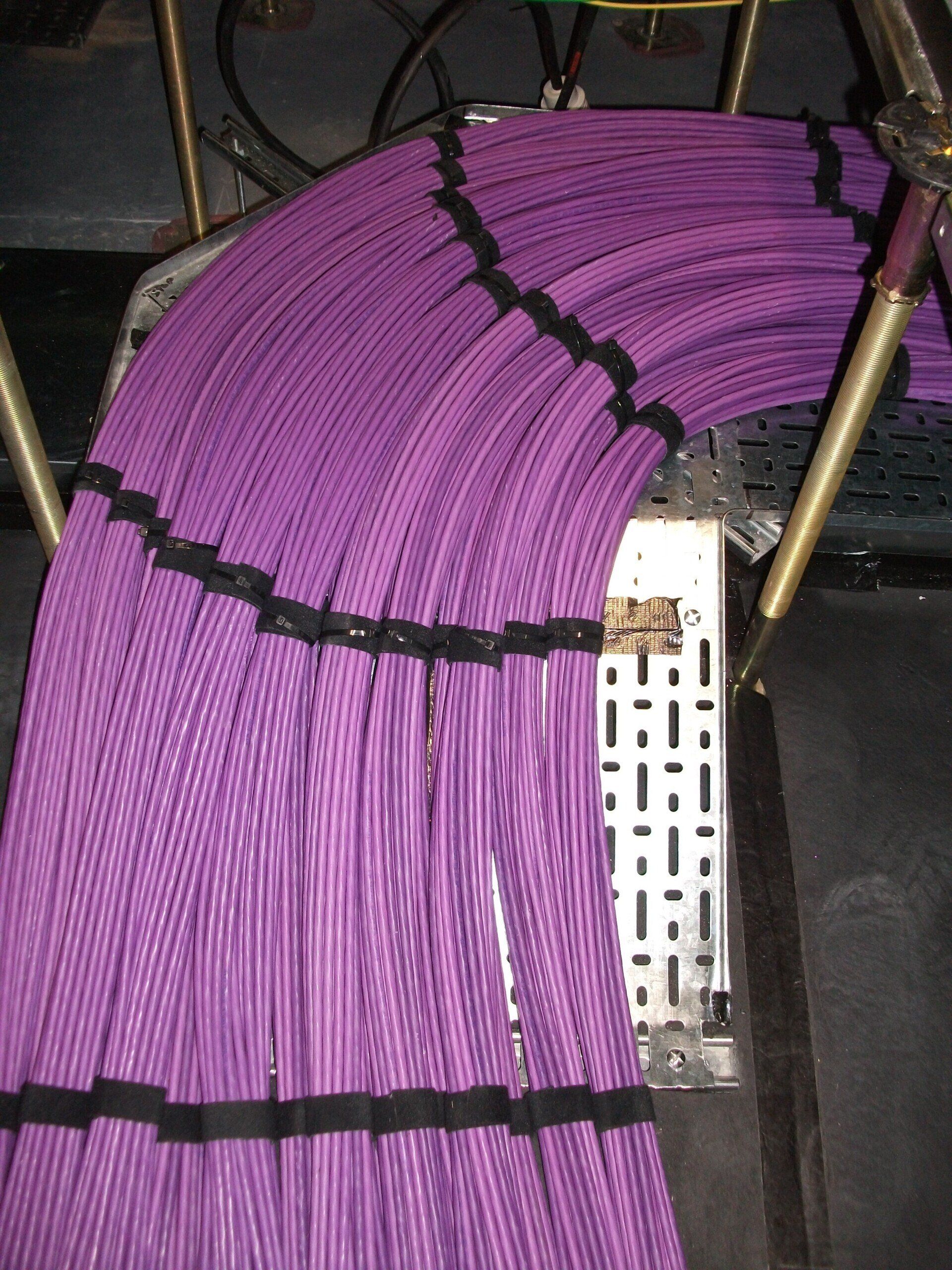 data cables installed for a job