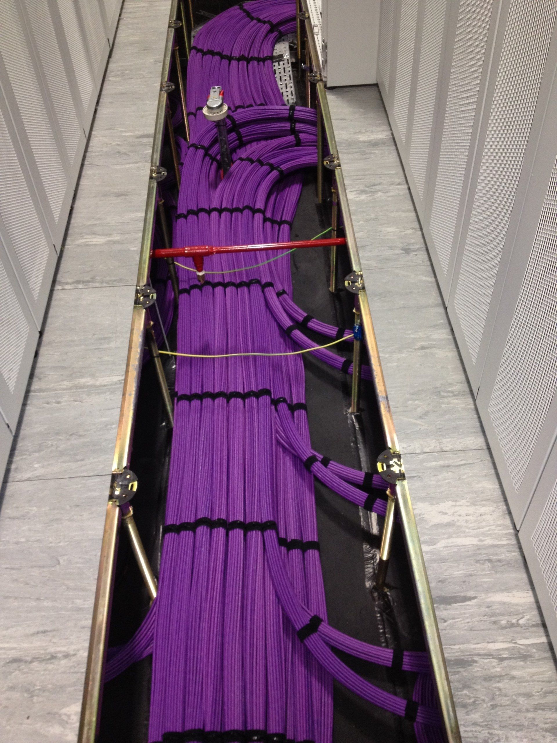 underfloor purple cabling