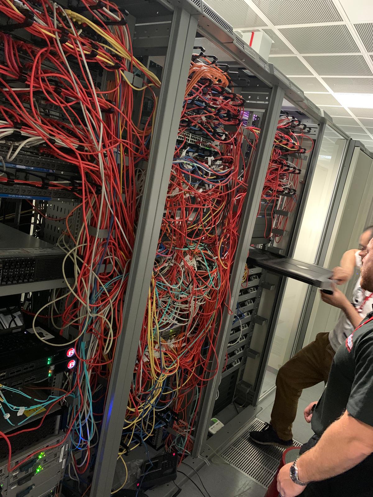 engineer working on a data centre