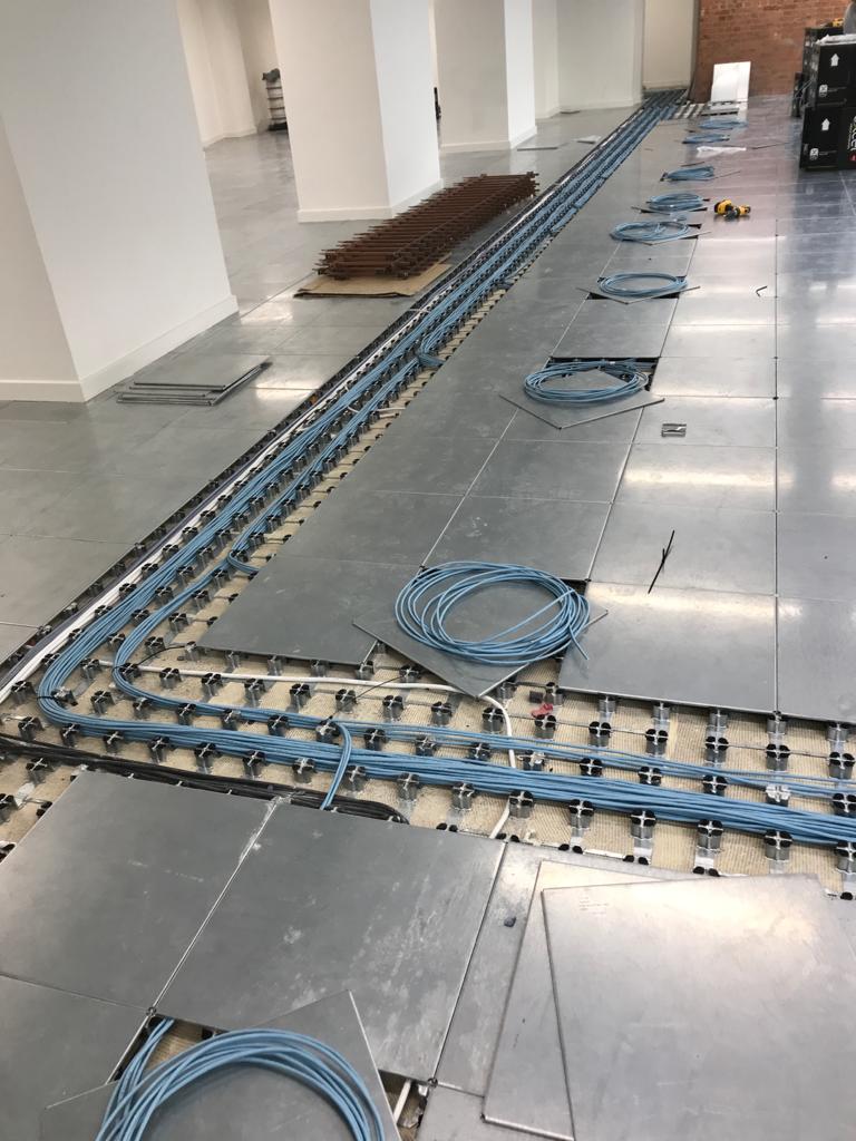 office flooring and cables