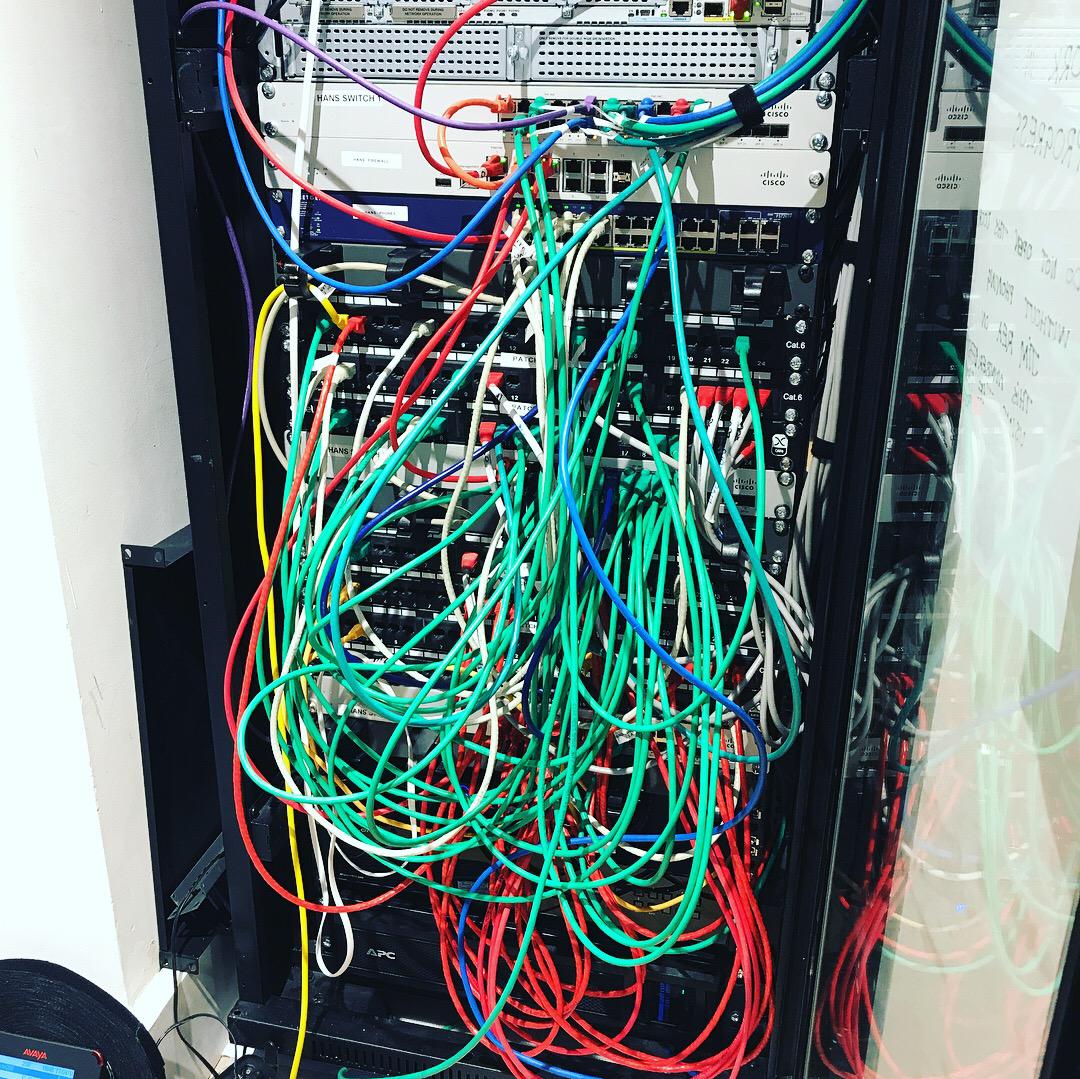 wires and server box