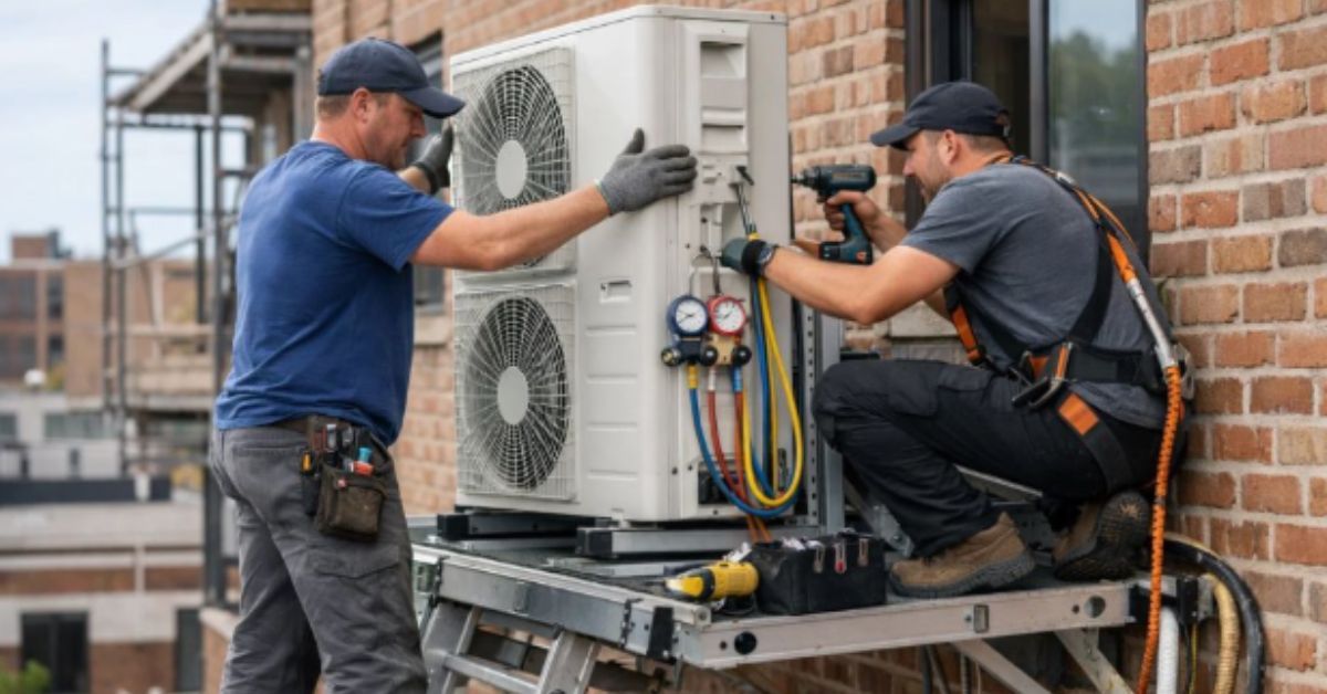 Technician providing emergency AC Repair Gardner KS service for a homeowner