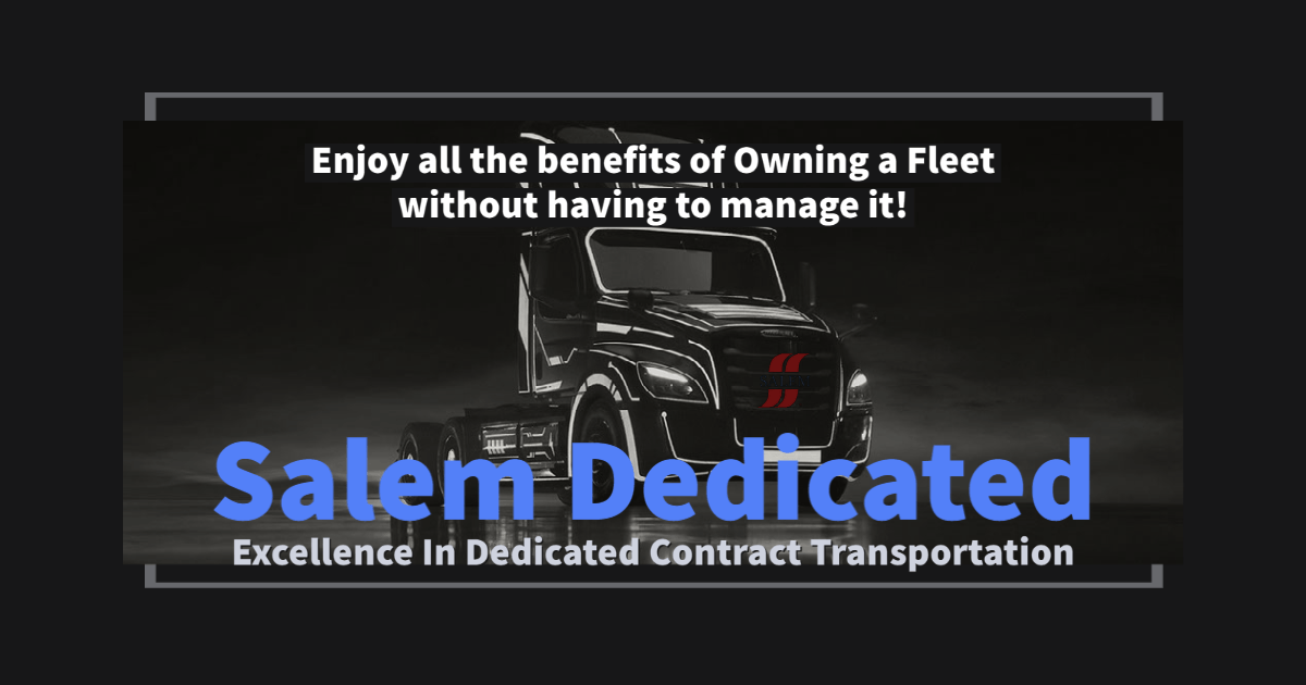a black and white ad for Salem Carriers dedicated contract carrier transportation