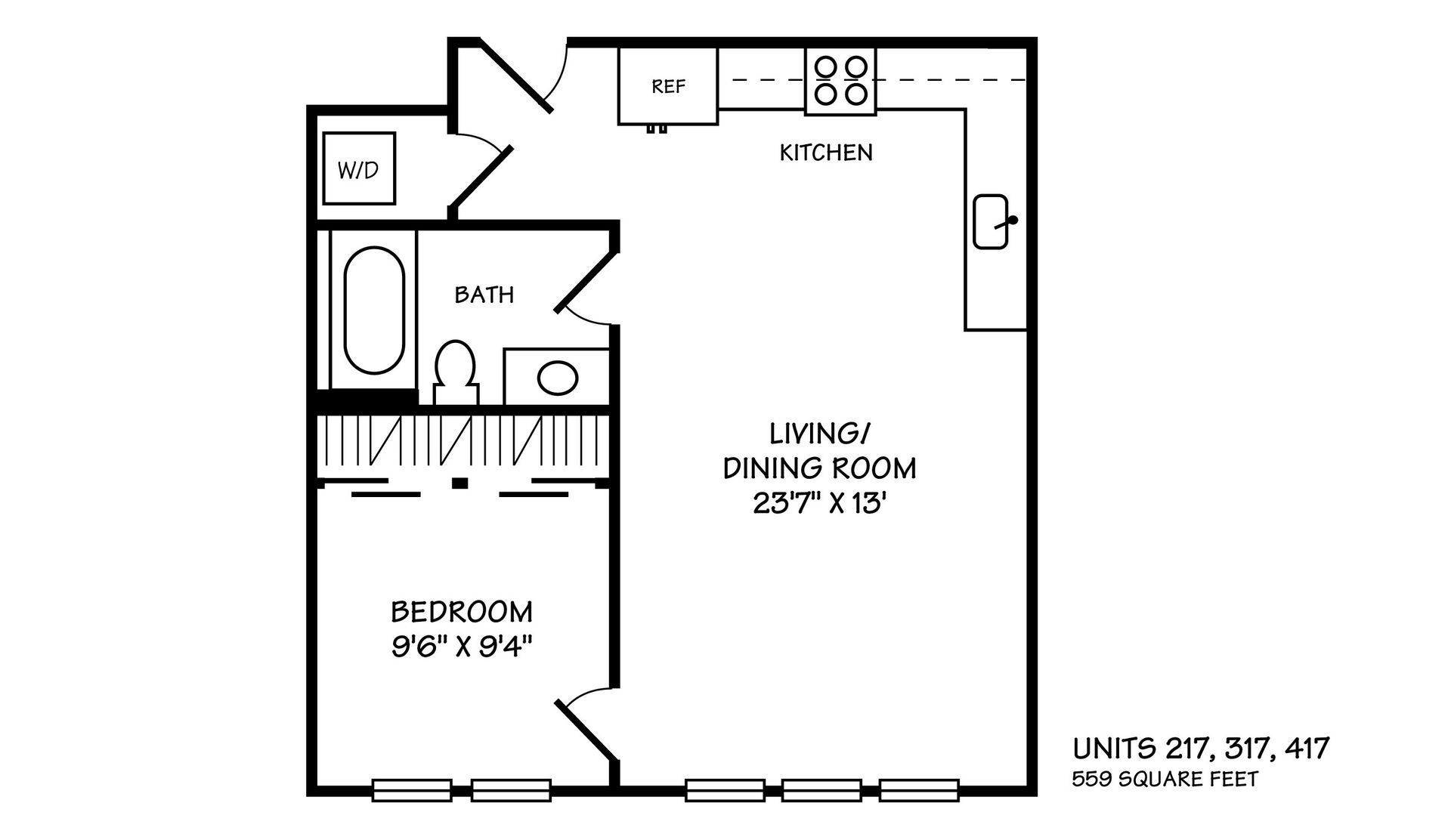 Floor Plan One Bedroom One Bathroom