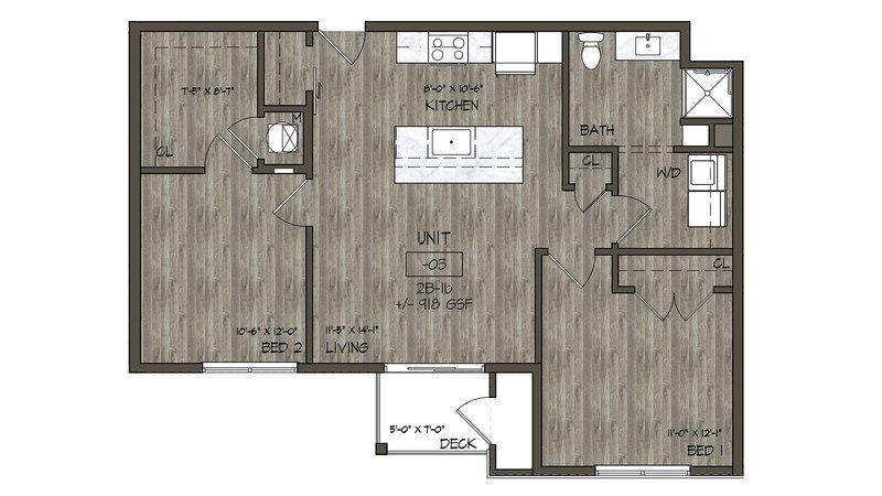 2 Bed, 1 Bath