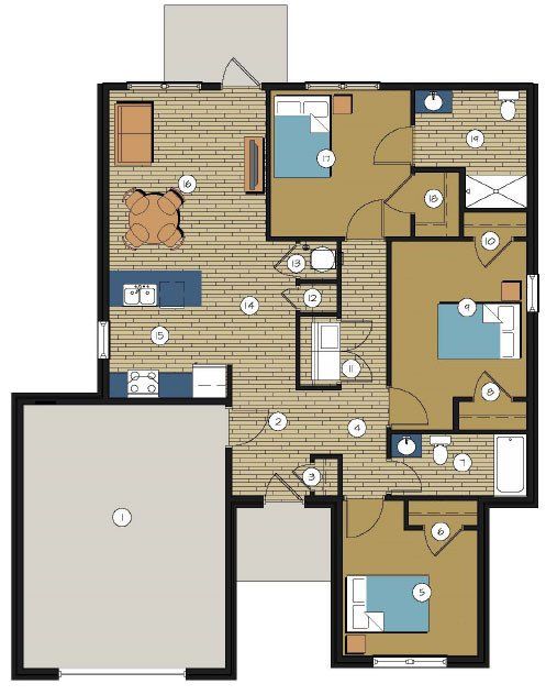 3 Bed, 2 Bath