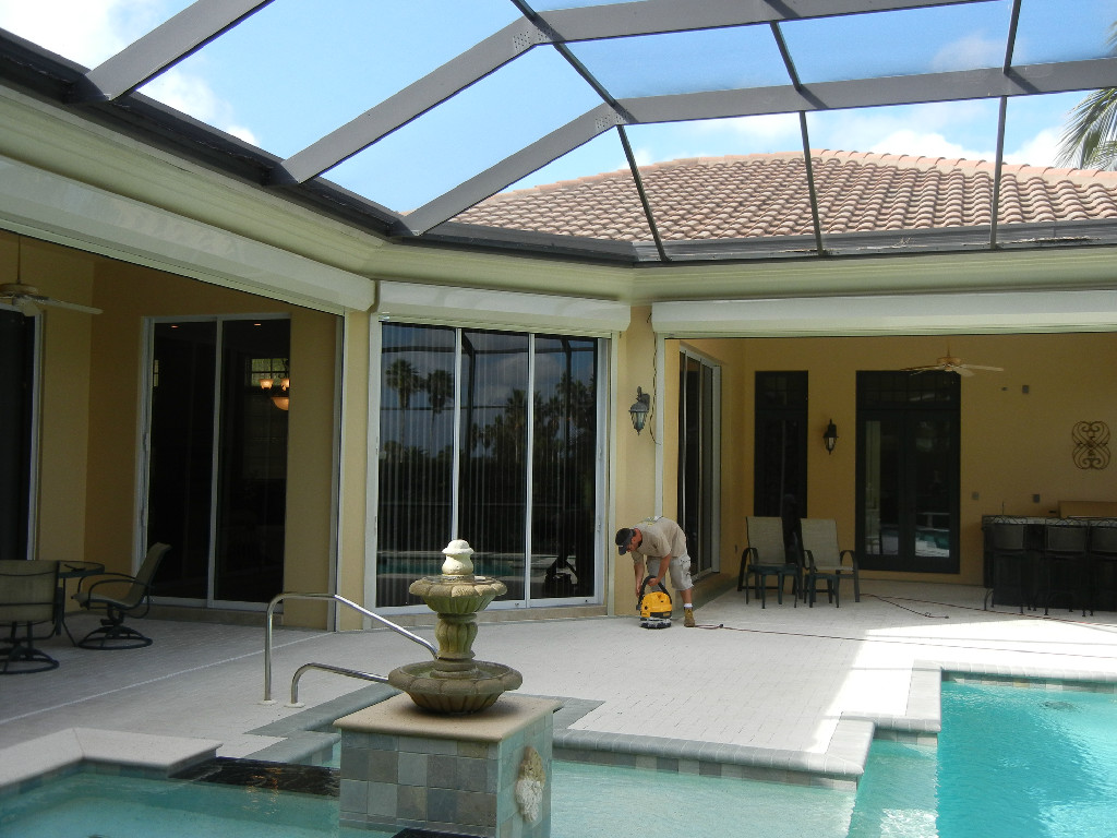 Glass Door Facade with Big Blinds — Fort Myers, FL — Storm Shutter Warehouse