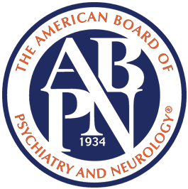 The logo for the american board of psychiatry and neurology