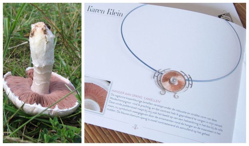 Handgemaakte zilveren collier Lamellen van Karen Klein edelsmid met een Gazon als inspiratiebron