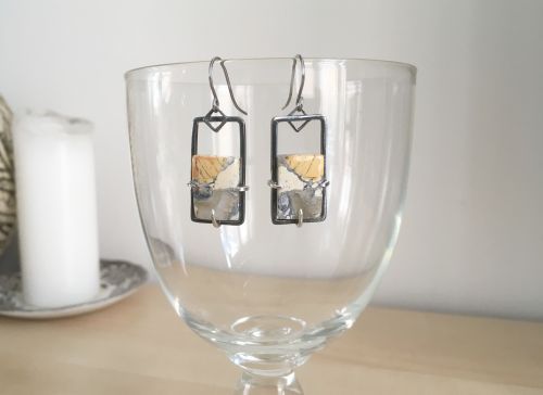 Zilveren oorhangers met Maligano jaspis van Karen Klein edelsmid