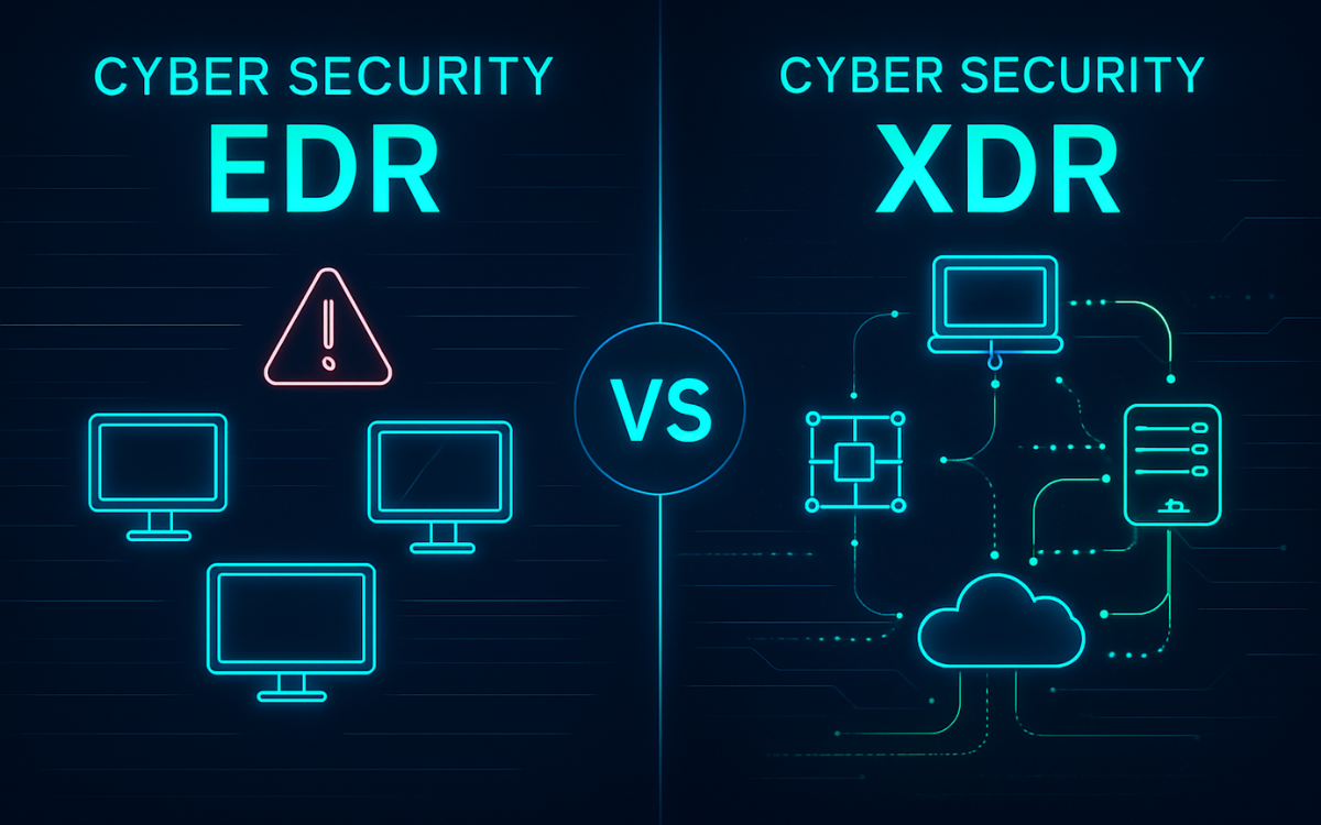 A diagram showing the difference between edr and xdr