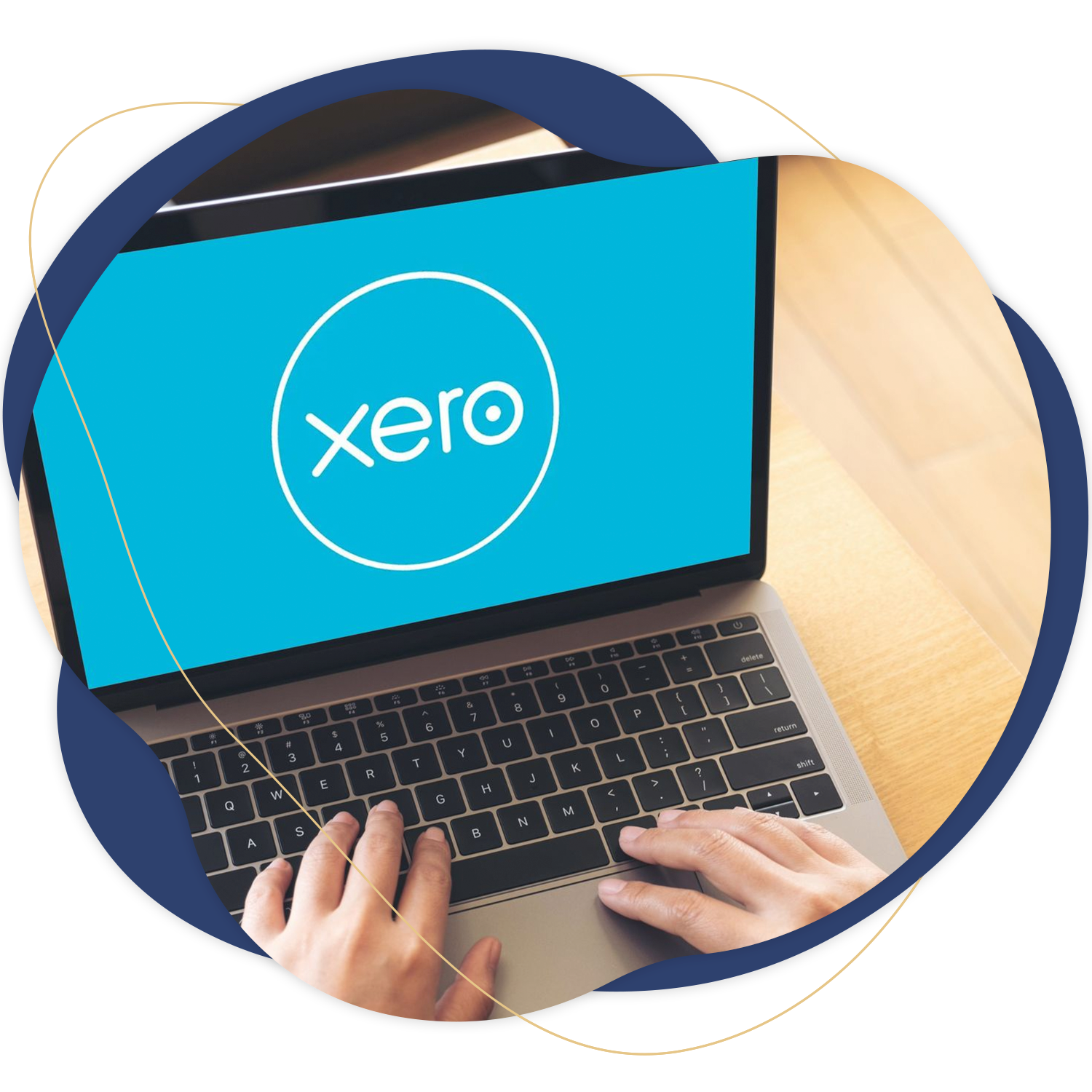 Laptop displaying the Xero logo.