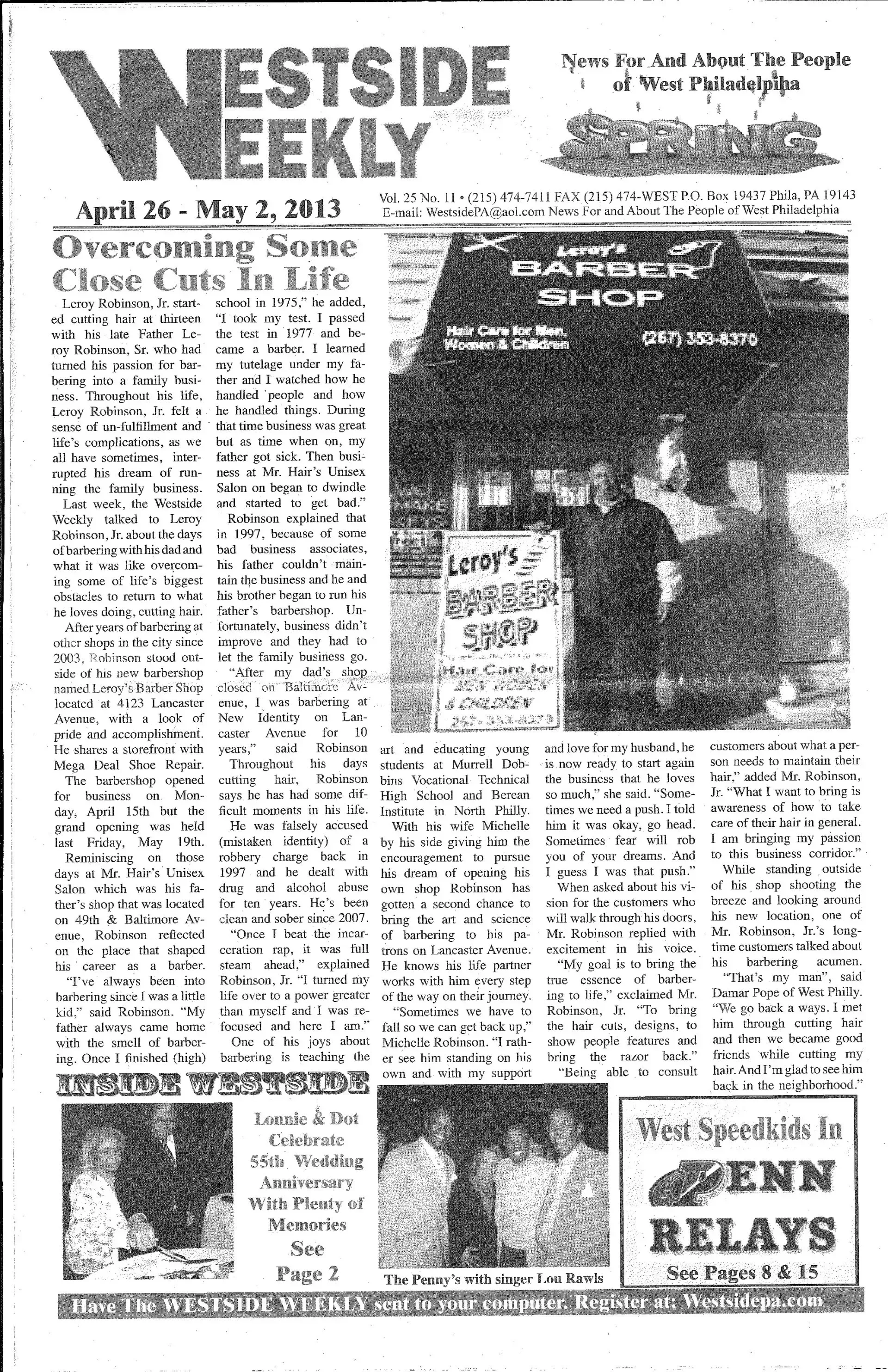 Front page of the Westside Weekly newspaper, dated April 26 – May 2, 2013, featuring a Garden Shop headline and article.