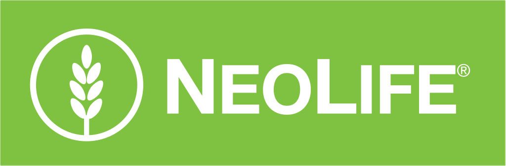 Un logotipo de neolife verde y blanco con un ícono de trigo.