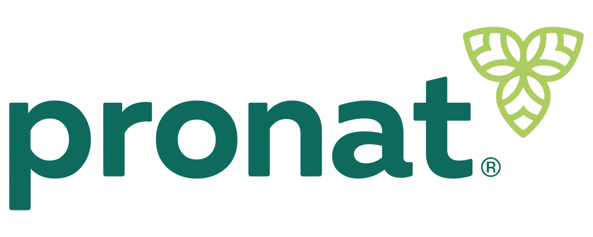 El logo de pronat es verde y tiene una mariposa.