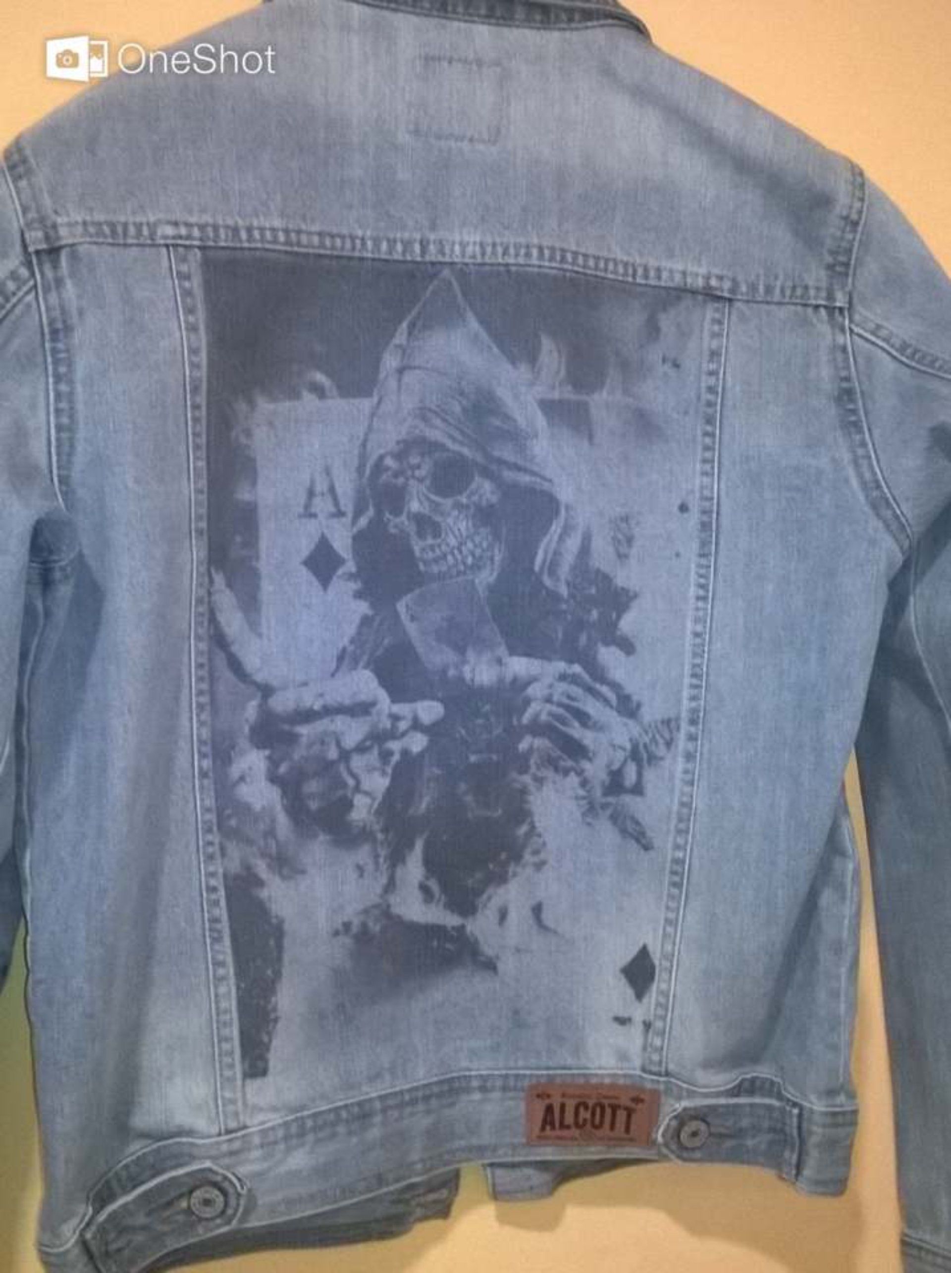 giacca jeans con stampa personalizzata