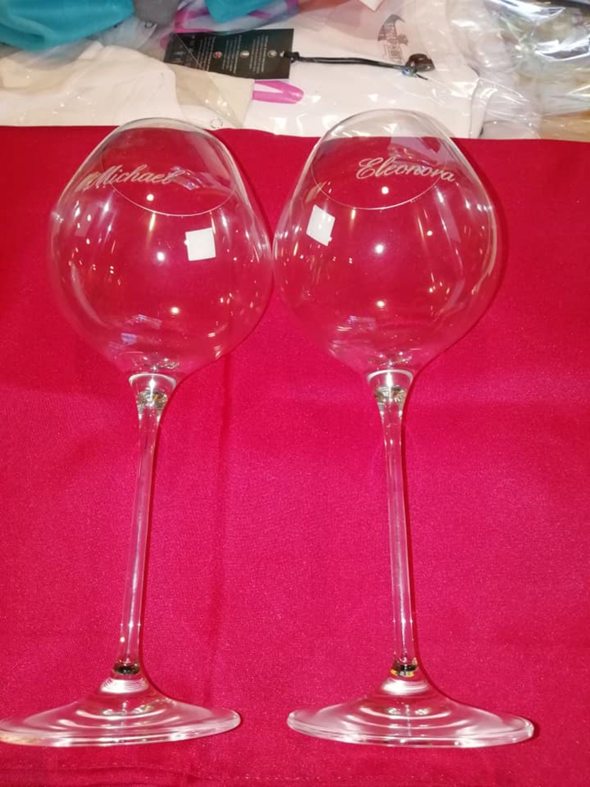 calici con scritta stampata