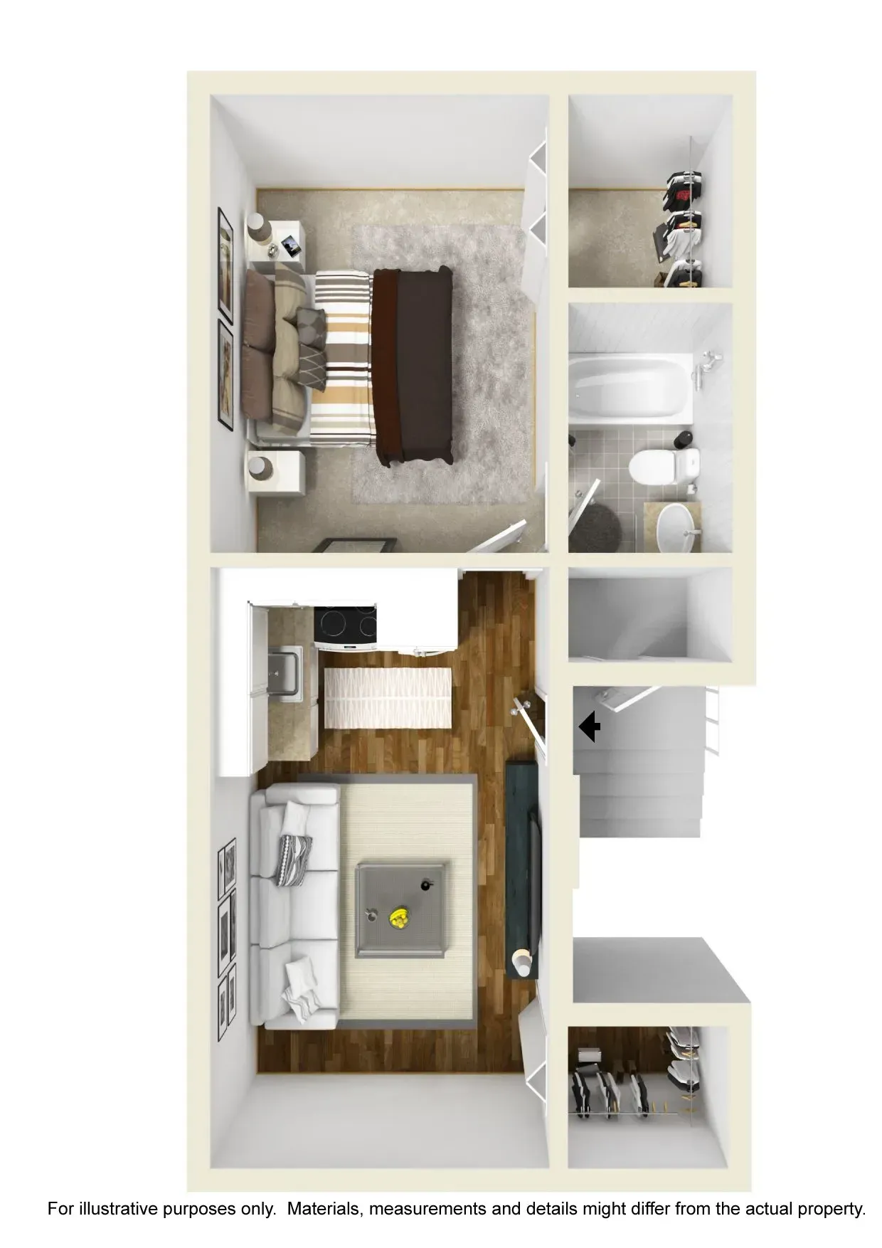 1 Bed furnished