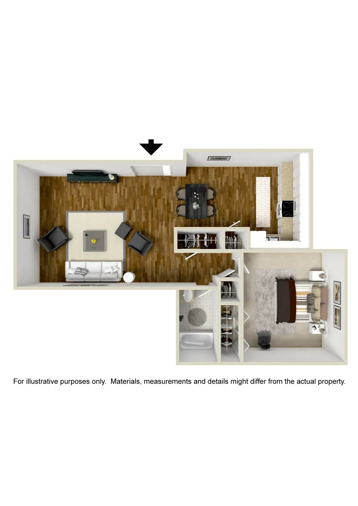 1 Bed furnished
