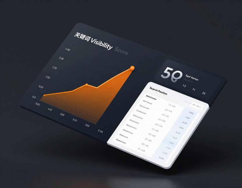 SEO performance dashboard showing keyword ranking growth