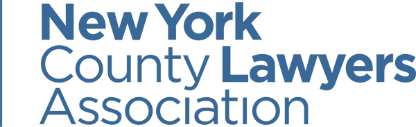 The logo for the new york county lawyers association.