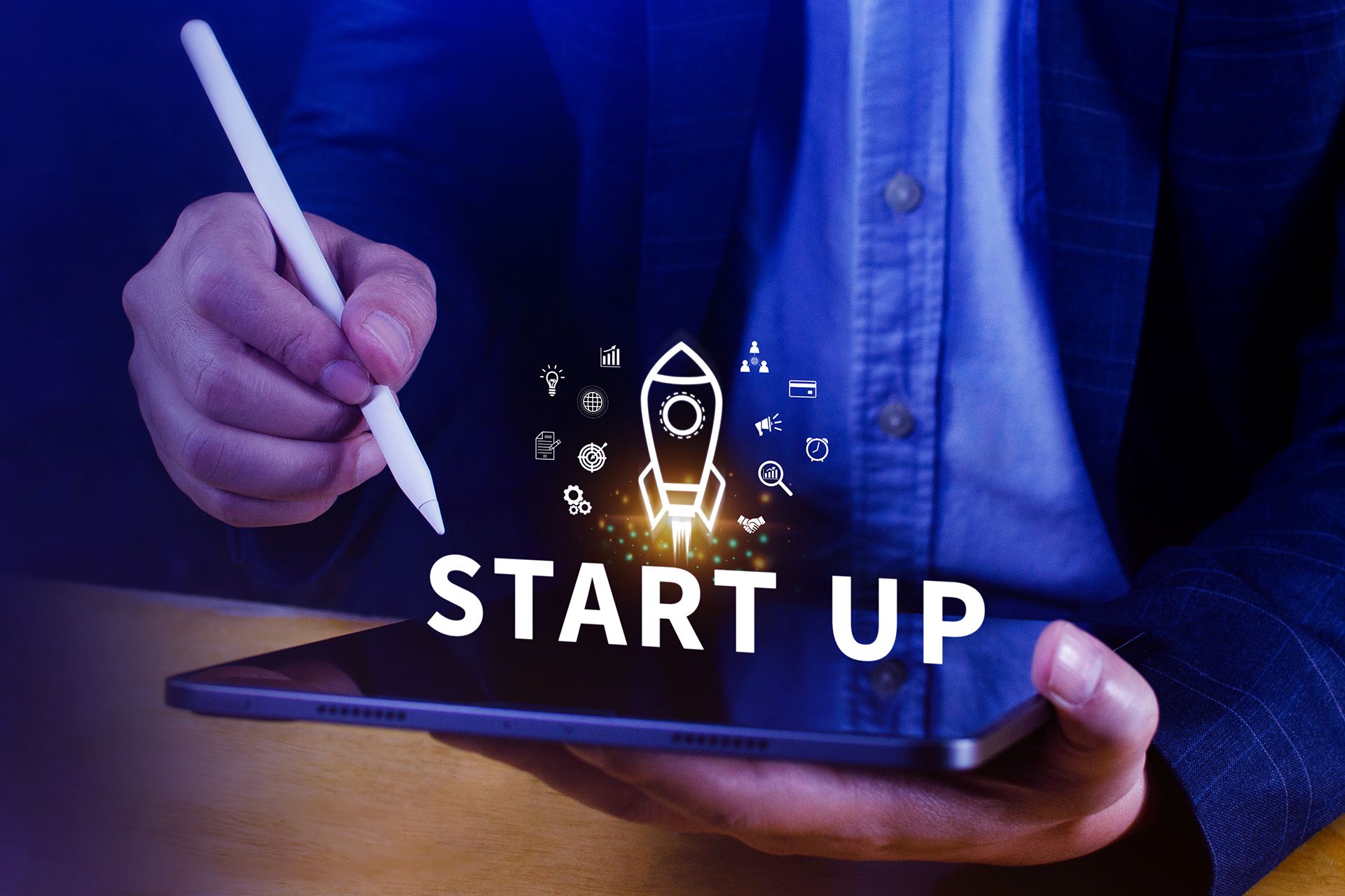 Tech startup team working in Abu Dhabi modern office