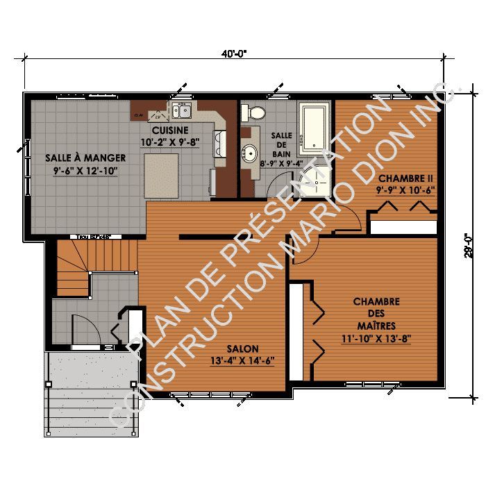 Un plan d'étage d'une maison en français