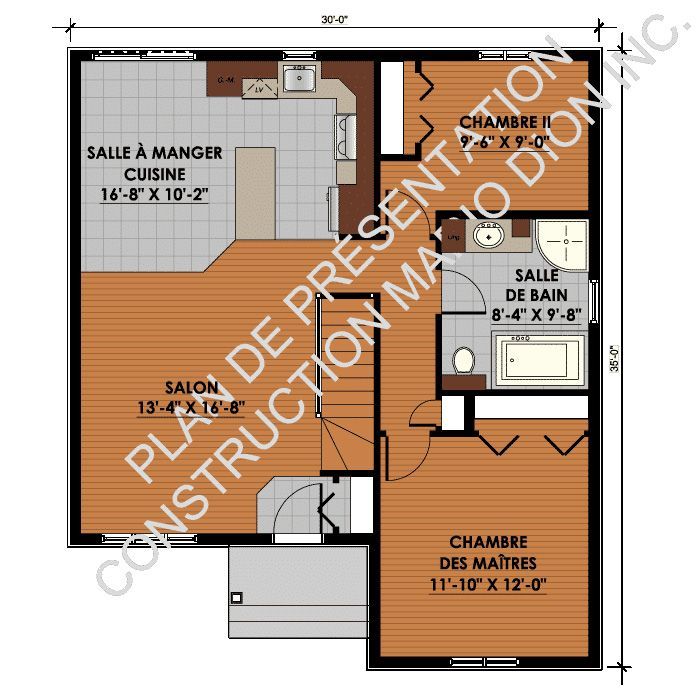 Un plan d'étage d'une maison en français