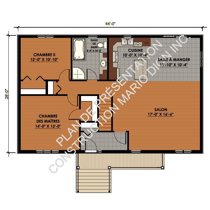 Un plan d'étage d'une maison en français