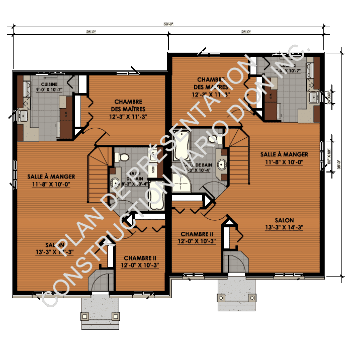 Un plan d'étage d'une maison en construction