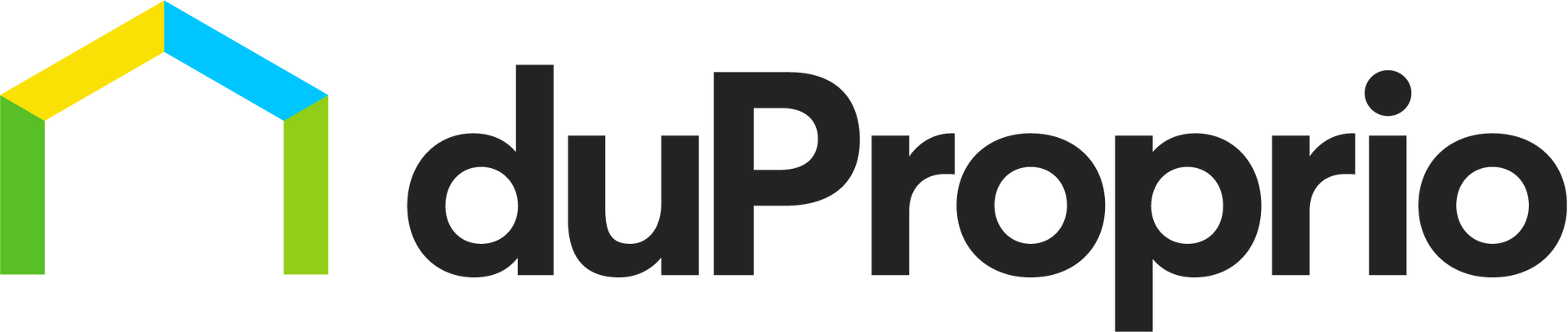 Un logo pour du proprio avec une maison en arrière plan.