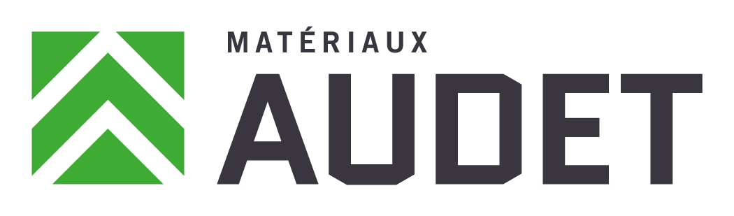 Un logo vert et blanc pour matériaux audet