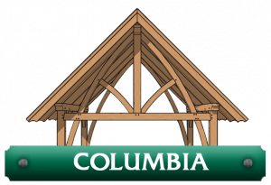 A green sign that says columbia on it