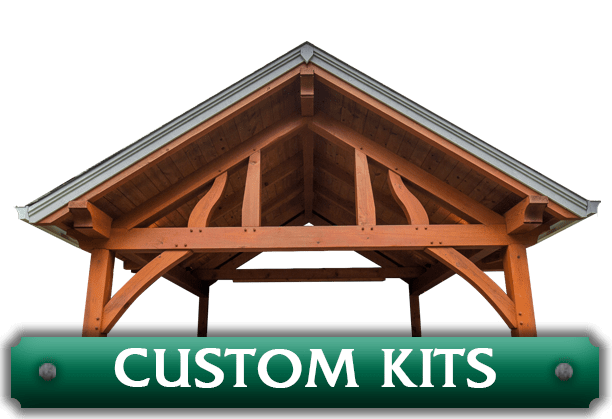 A green sign that says custom kits on it
