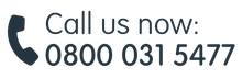 A logo that says `` call us now : 0800 031 5477 ''