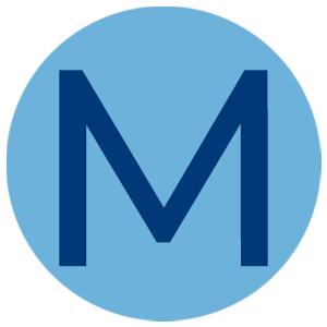 Blue circle with a dark blue letter 