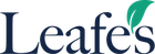 Leafes logo with dark blue text and a green leaf accent over the final letter.