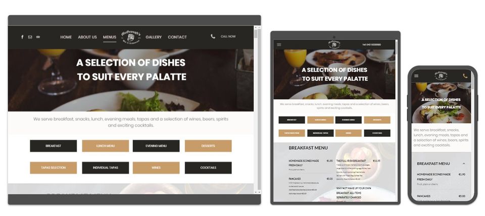 Website design for restaurant dundalk