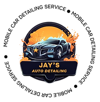 Jay's Auto Detailing logo: black car illustration with orange accents, text 