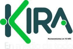 Logotipo de KIRA en verde oscuro y verde brillante, con el texto