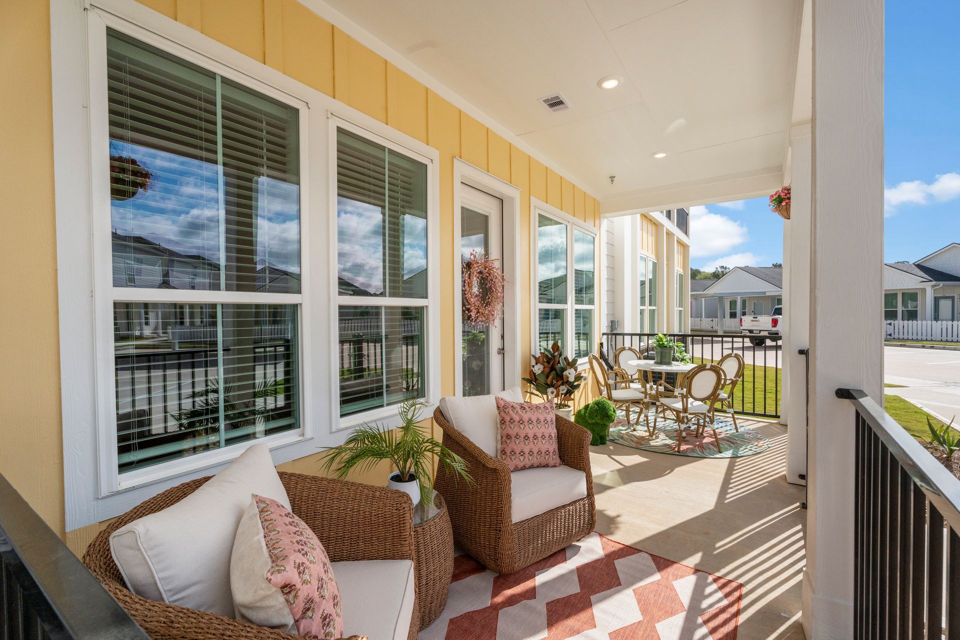 Boardwalk Village covered front porch exterior