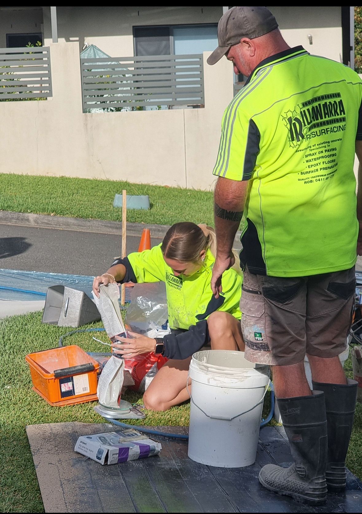 A Close Up Of Decorative Concrete Resurfacig In Front of A House — Illawarra Resurfacing Pty Ltd in Balgownie, NSW