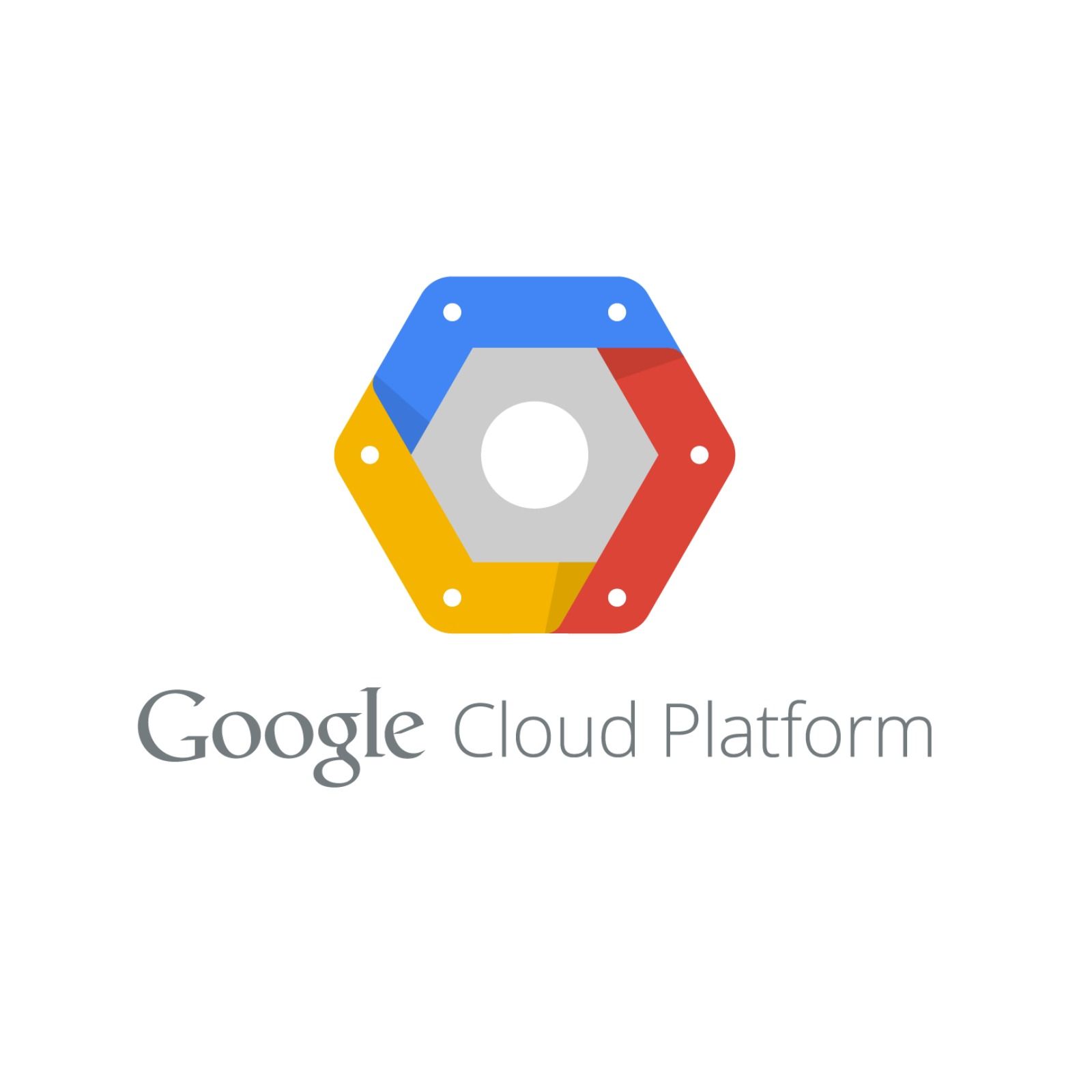 Google Cloud Platform logo: hexagon with blue, red, yellow, and gray segments and a white circle in the center.