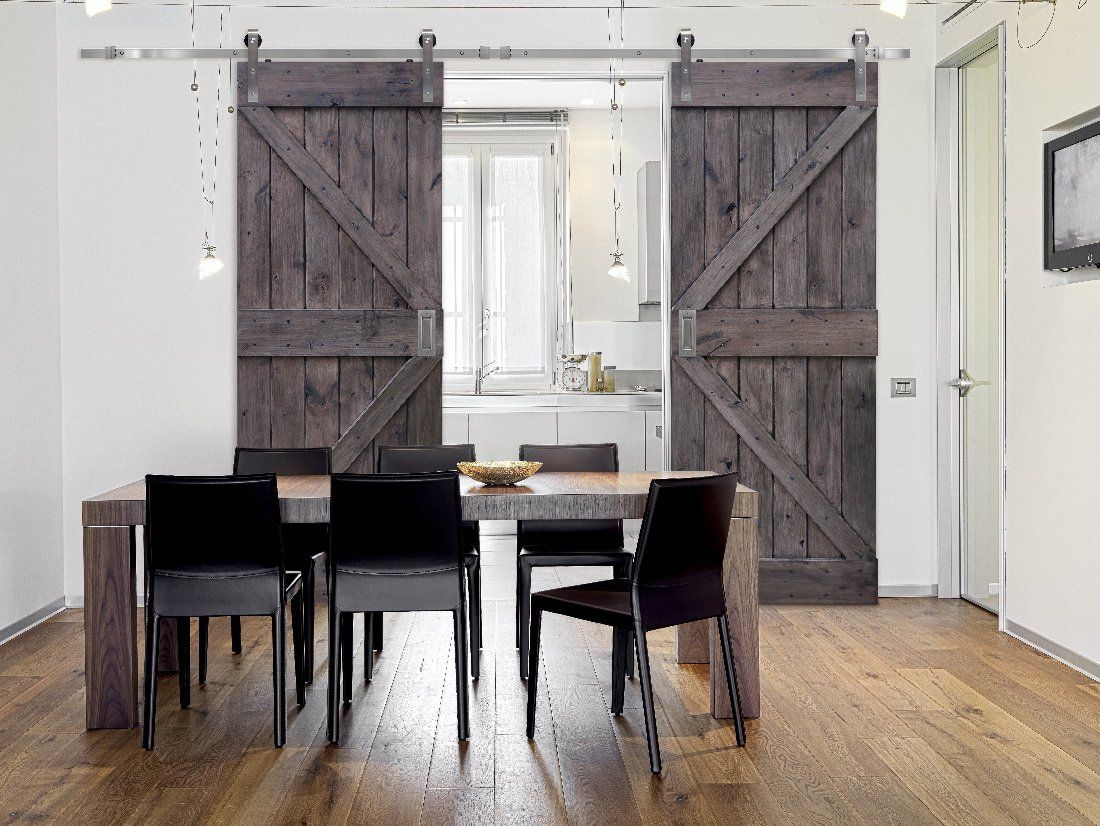 Interior Barn Doors in Dining Room