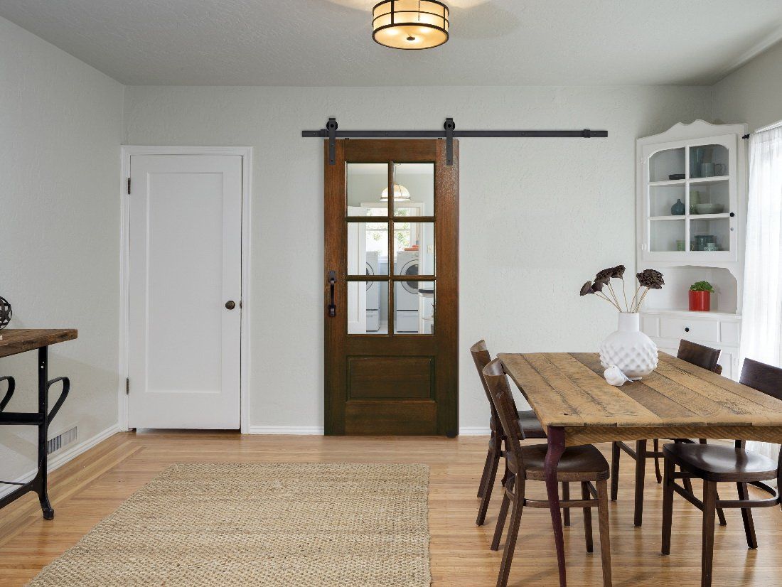 Interior Barn Door in Living Room