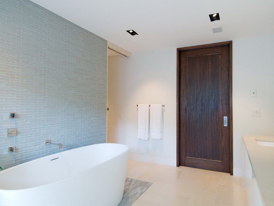 Interior Wood Door in Bathroom