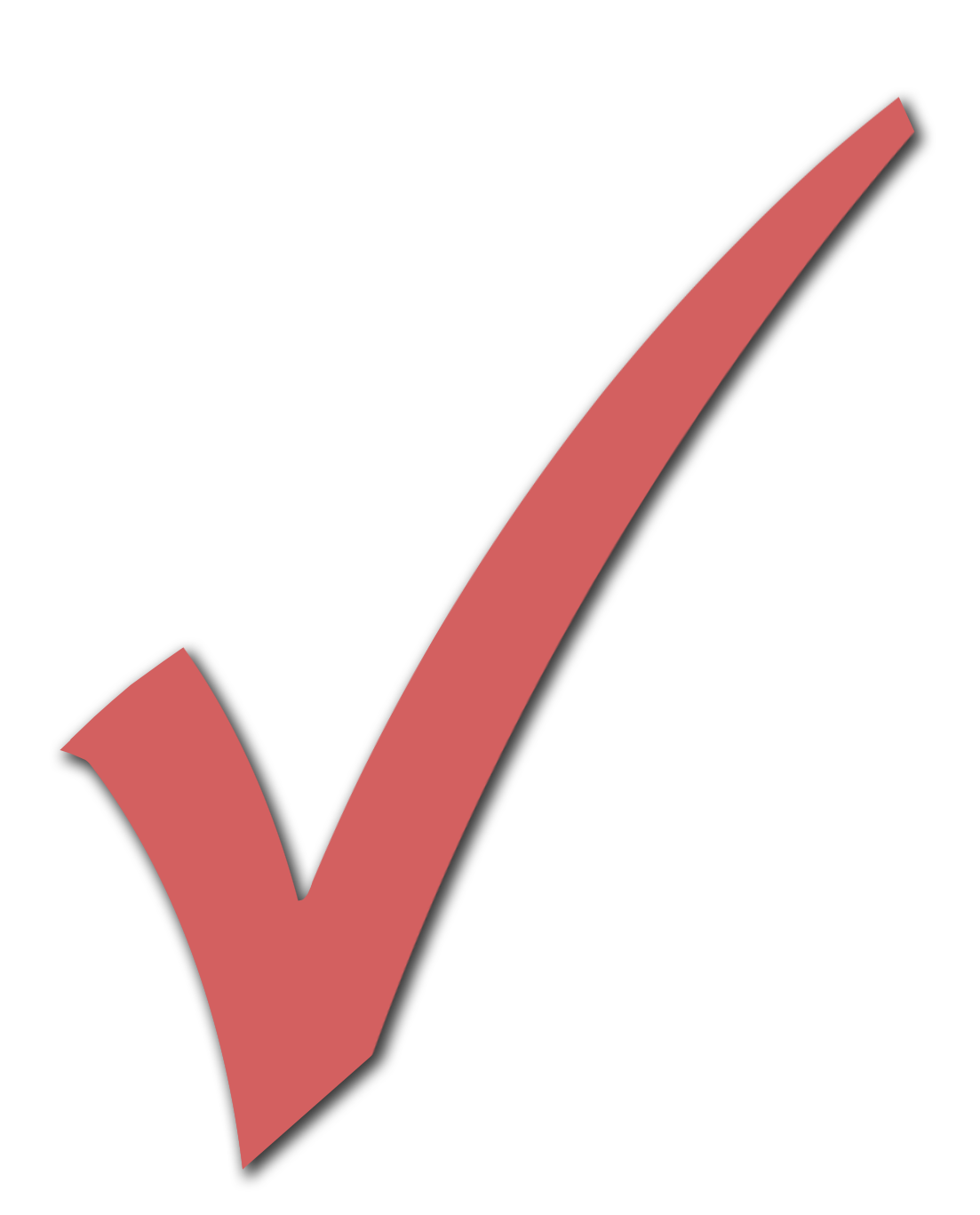 Red checkmark symbol, indicating a positive selection or verification.